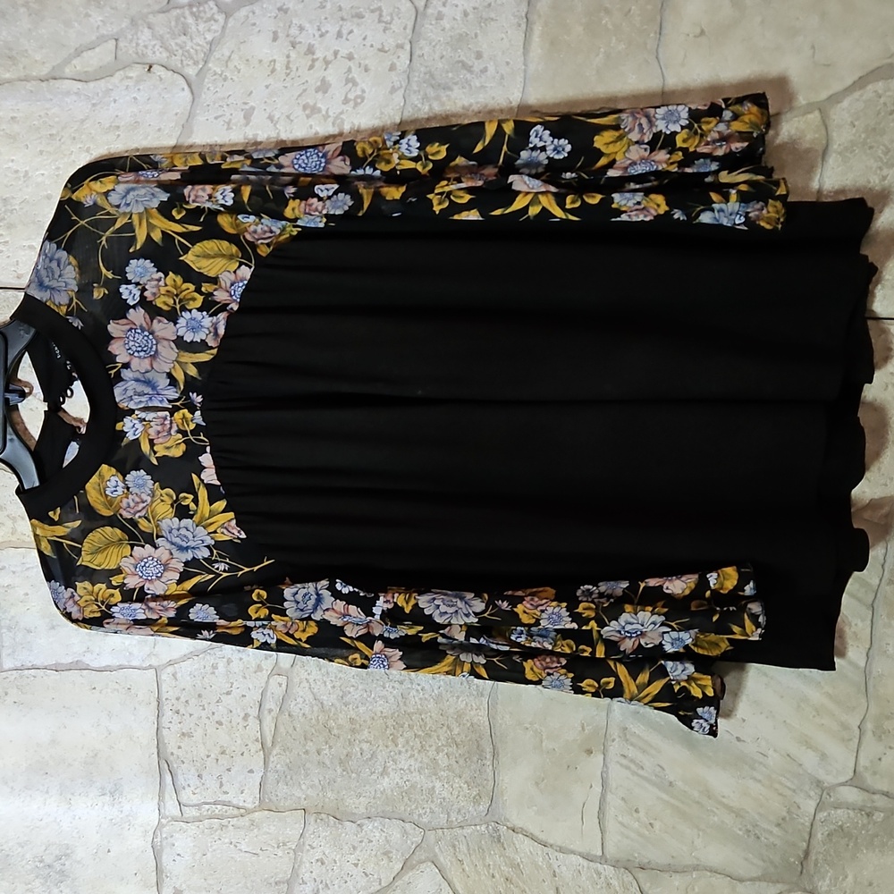 Mesh Floral Print Blouse